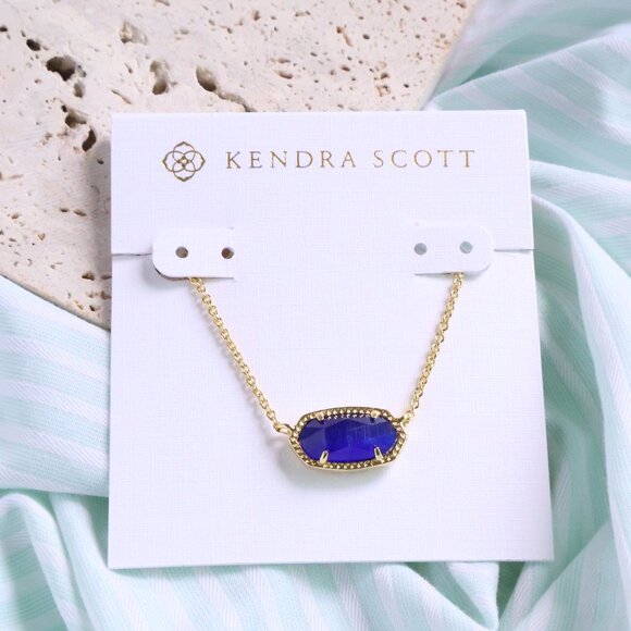 Kendra Scott Jewelry - Kendra Scott Elisa Pendant Necklace | Cobalt Cat's Eye Gold